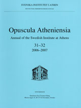 Opuscula Atheniensia 31-32 | 2006-2007